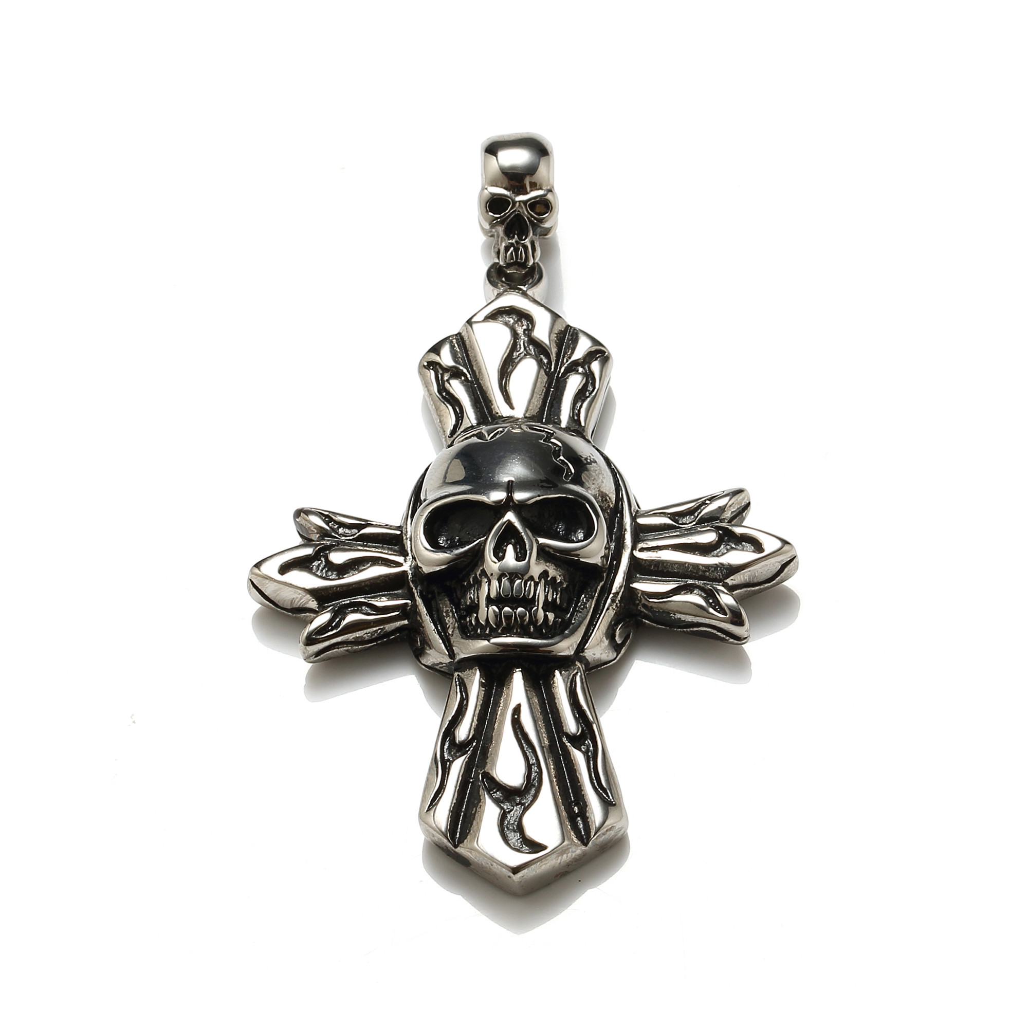Hot sale big cross stainless steel necklace men body jewelry necklace
