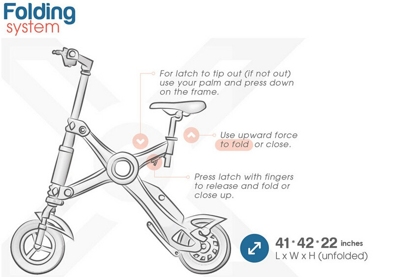 Light Weight Foldable Electric Bicycle with Seat , Electric Bike Kit Lithium Battery
