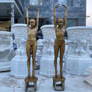 Quality Brass Bronze Ballet Girl Water Fountain Sculpture Dancing Fountain Life Size Metal Garden Statues Pop Art Outdoor wholesale