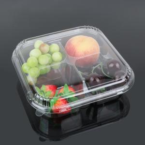 Quality Fruit Packaging 5cm Disposable Plastic Food Box With Divider wholesale