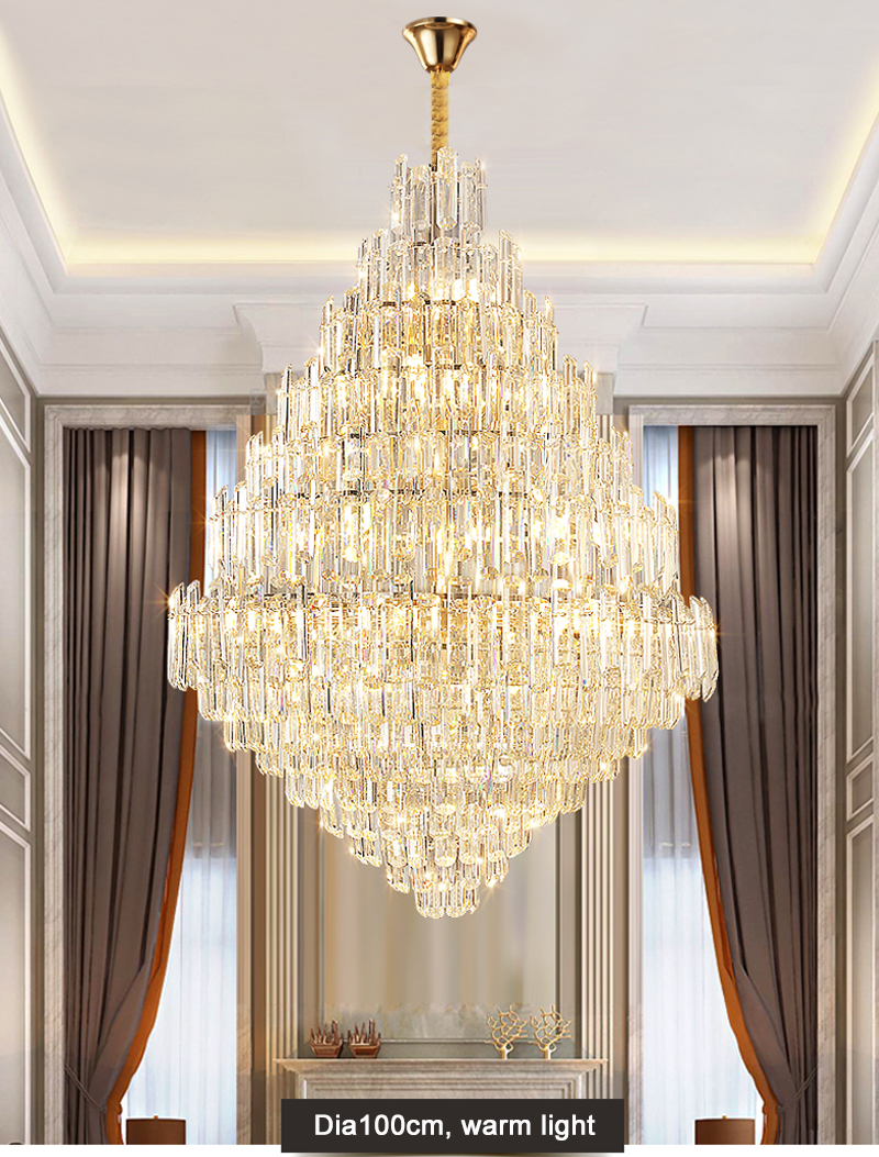Luxury Led Crystal Chandelier For Living Room Modern Home Decor Lobby Large Chandelier(WH-CY-220)