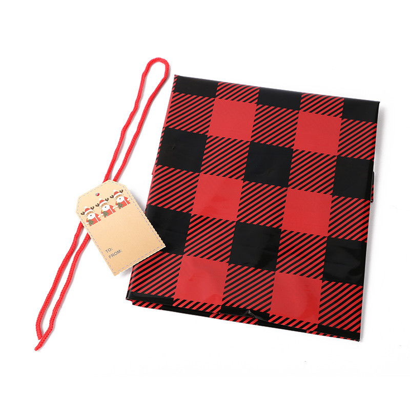 Waterproof LDPE Plastic Drawstring Gift Bag For Christmas