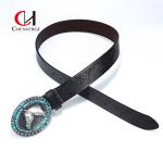 Vintage Denim Sculpture Craft Men's Leather Belts Needle Buckle Fashion Belts