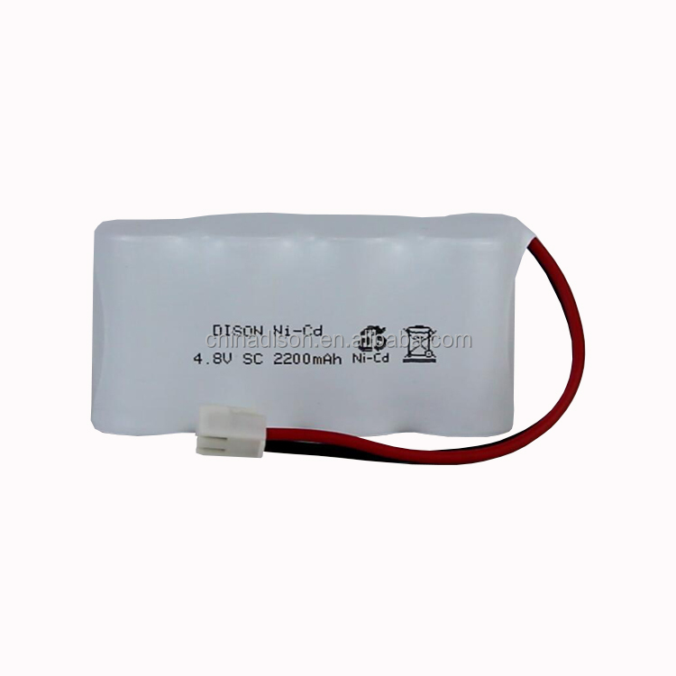 500 Cycle Life NiCd 4.8V SC 2200mAh Rechargeable Battery Pack For Emergency Lighting