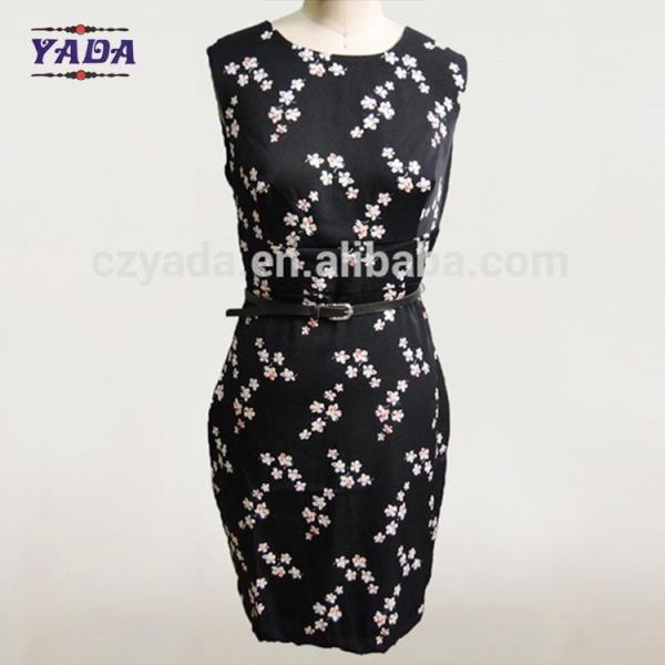 Ladies little flower print new style elegant casual europe slim sexy mature