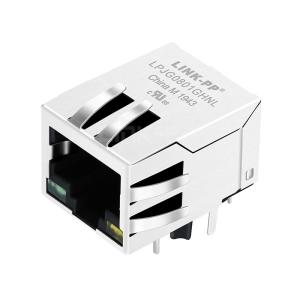 Quality LPJG0801GHNL 100/1000 Base-T Tab Down Green/Yellow Led 1 Port Cat5e Industrial RJ45 Jack wholesale