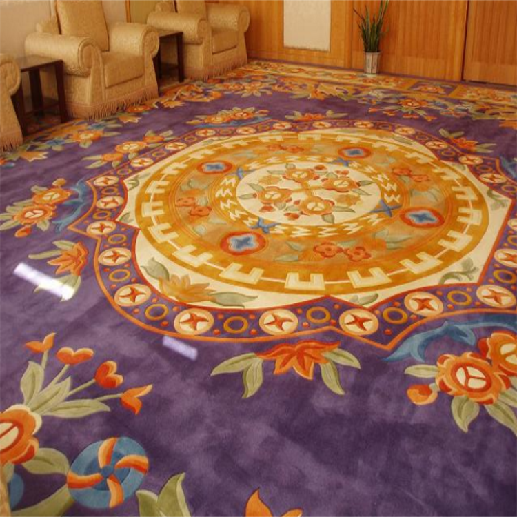 Hand Tufted 100 Wool Carpet Embroidered Pattern Fire Resistant Feature