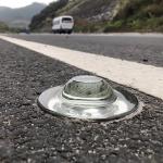 Cat Eye Solar Flashing Light Glass Road Stud for Highway Traffic Safety in G105