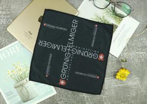 Quality Black Sewn Edge Microfiber Computer Cleaning Cloth Two Colors Screen Printing Logo wholesale