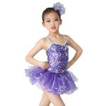 Sequins Hem Tires Dress Girls Dance Costume Dresses Holograms Sequins Sweetheart