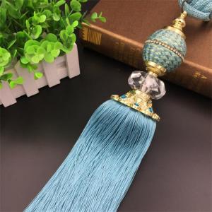 Quality Fashion custom long tassel fringe trimming for curtain attractive tieback hanging ball wholesale