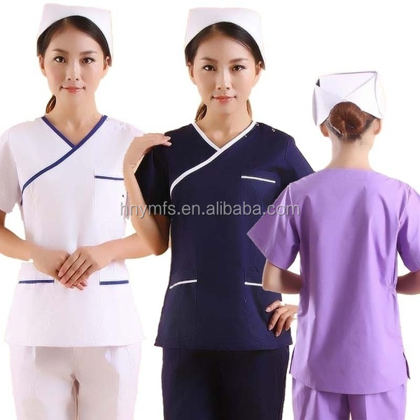 wholesale new style stretchy medical scrubs sets nurse uniform Custom V neck with 3 pockets unisex scrub set hospital uniform