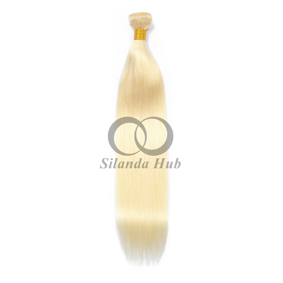 #613 Bleached Blonde Straight Remy Human Hair Bundles Sew In Weave Bundles Brazilian Bundle Deals