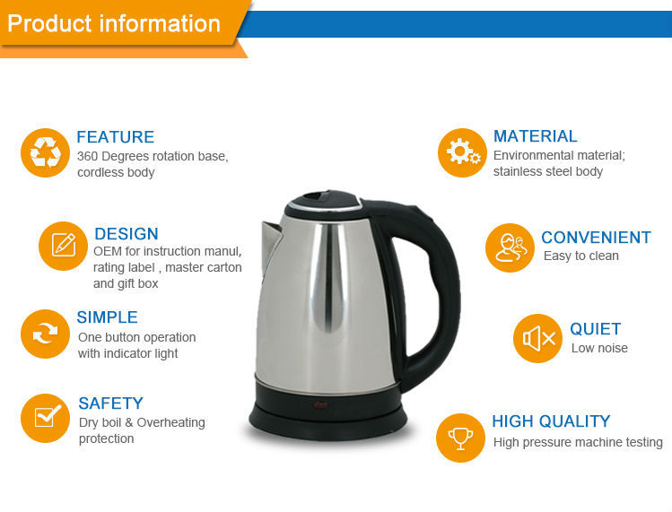 Wholesale Automatic Shut Off Electronic Kettle 1.8L Wholesale Large Capacity