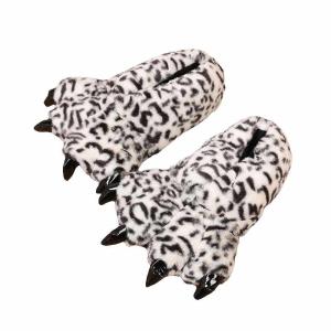 Quality Home Lifelike Leopard Printed Plush Warm Fur Shoes wholesale