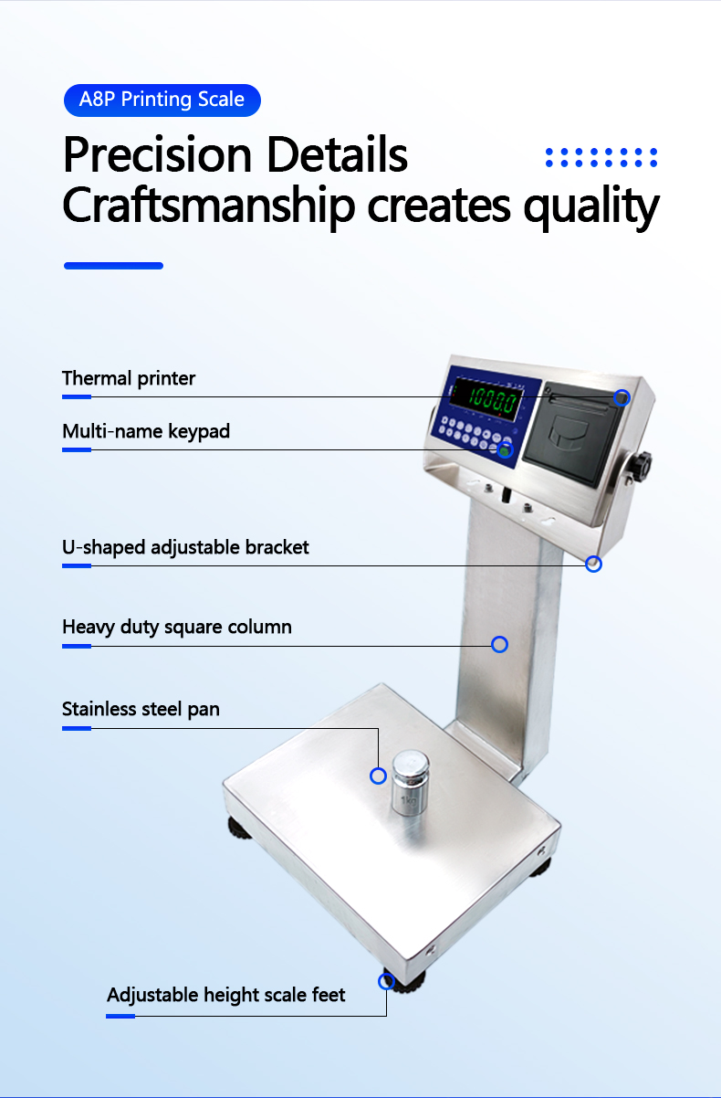 1 Advanced A8SP printing small platform scale square vertical bar 22cm*28cm 3kg capacity