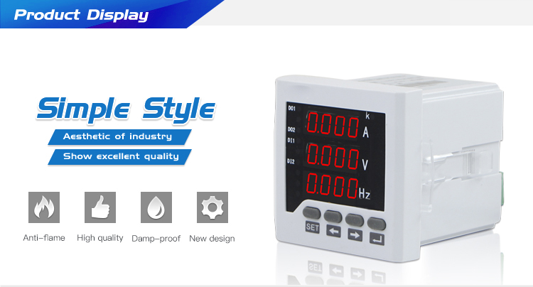 CN-UIF63 72*72 mm Single Phase A&V&Hz combination Meter for electrical switchboard
