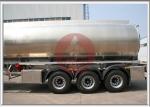 Less Tare Weight Aluminum Fuel Oil Tank Trailer , Fuel Tanker Semi Trailer