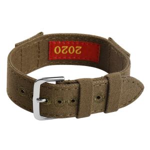 Quality One piece Genuine Sailcloth Watch Strap , 20mm Canvas Strap solid color wholesale