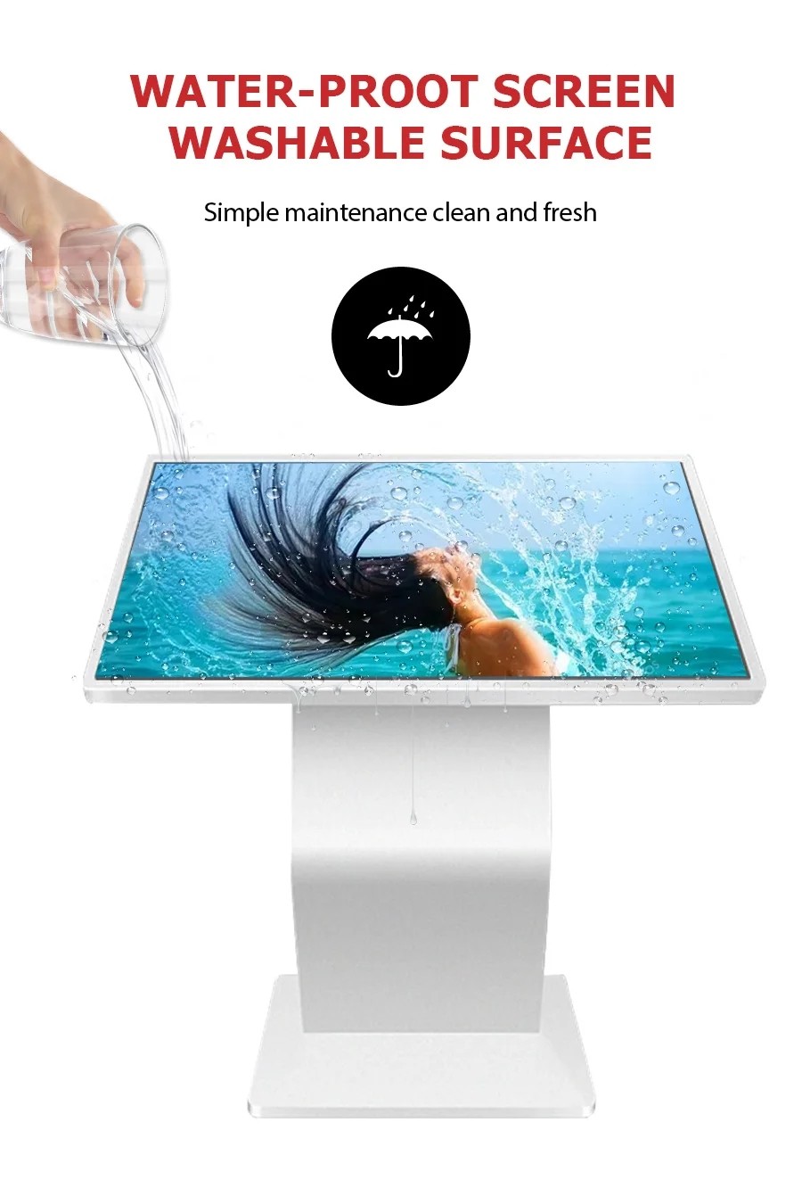 49'' Interactive Self Service Kiosk Exhibition Hall Android Windows 21.5 32 43 55''