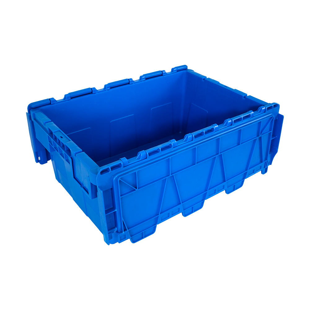 Attached Lid Crate Tote Plastic Moving Crate Transport Solid Box OEM ODM Acceptable