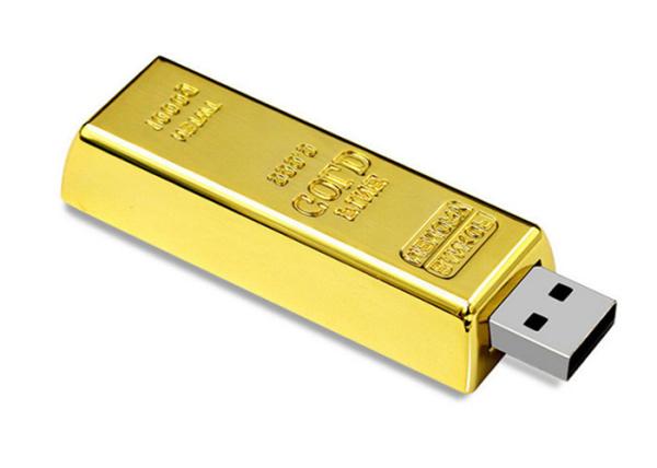 USB Factory supply 16G 3.0 metal material gold bar USB with customized logo show