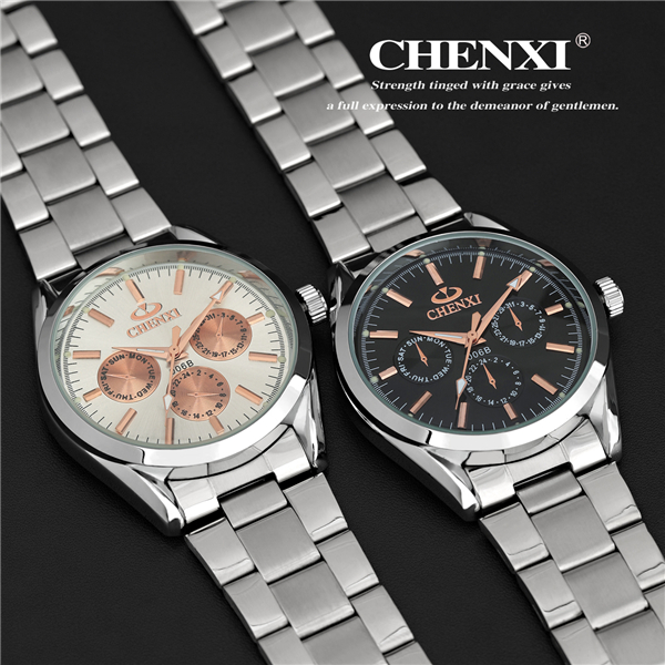 MOQ 10pcs China Watch Manufacturer Rose Gold 3 Dial Wristwatches Man Stainless Steel Watch