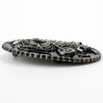 Enamel Texts Motorcycle Die Cast Metal Belt Buckle With Antique Silver Finish