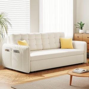 Quality Jieshun Furniture Sliding Iron Frame Rental House Living Room Velvet Lazy Sofa wholesale