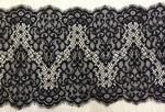 Nylon Scalloped Black Eyelash Lace Trimming For Garment Decorative