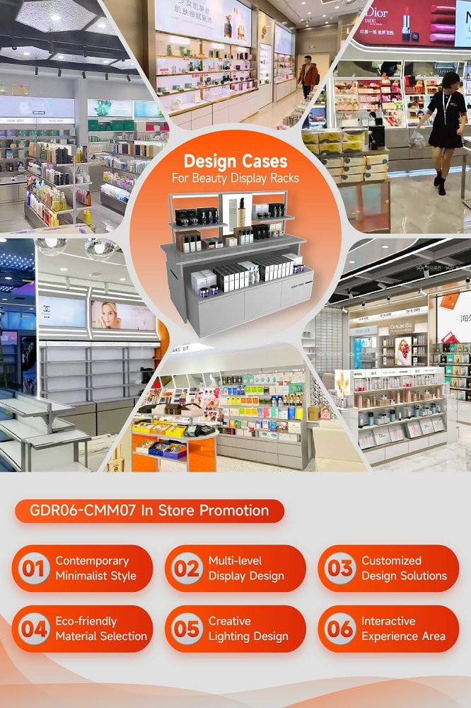 GDR06-CMM07 Retail Display Stand with 80mm Double-Sided Soft Film Light Box and LED Strips for Luxury Retail