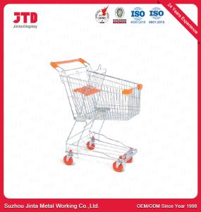 Quality 60L Metal Shopping Trolley 4in PVC Four Wheeled Trolley Cart wholesale