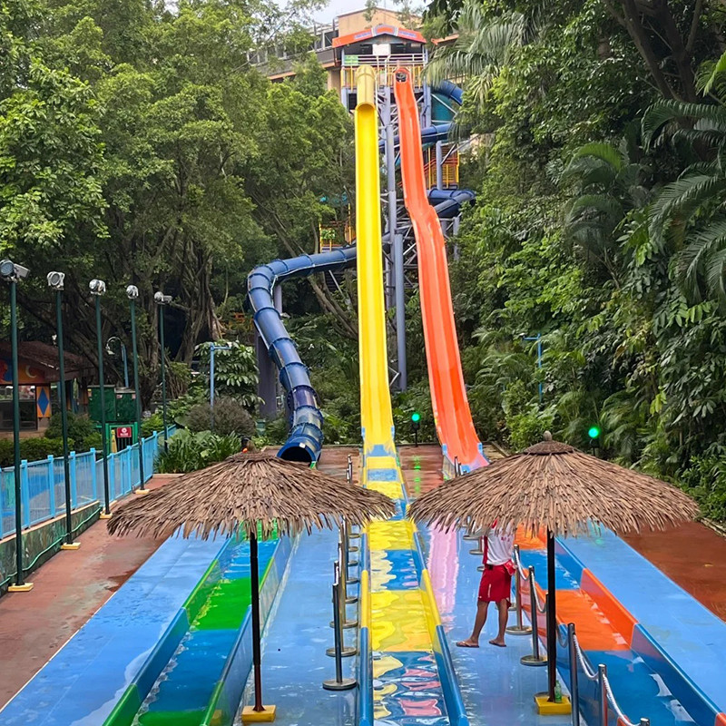 Hotel Playground Pool Slide Macaron Color Fiberglass Pool Slide