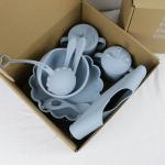 Modern Style Silicone Dinnerware Set , BPA Free Baby Silicone Plate bowl cup bib