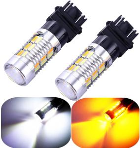 Quality 3157 3057 3357 4157 LED Brake Turn Signal Lights Amber Switchback 22 SMD with Projector wholesale