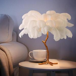 Quality Height 80cm Modern Brass Stand Ostrich Art Deco Desk Lamps wholesale