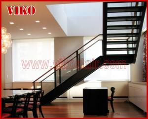 Quality Double Steel Plate Staircase VK29S Stainless Steel, Power Coated,，Wooden ，Beech Tread , Carbon Steel Stringer, wholesale