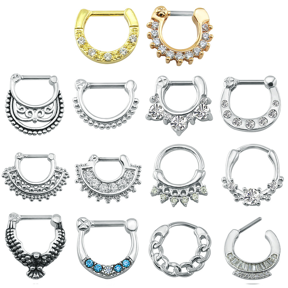 16G Nose Piercing Ring Indian Nose Septum Ring Clicker Nose Rings Piercing Body Jewelry Hoops Helix Piercing Ear Cartila