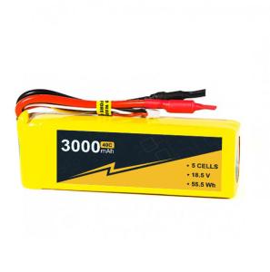 Quality 3000mAh 5S1p 18.5V RC Drone Lipo Battery 40C-80c JST-XH Light Weight wholesale