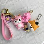 Creative Holographic PVC Anime Figures Cartoon Key Chain Charms