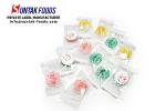 Bottle packing two layers colors sour fruity flavors smile candy