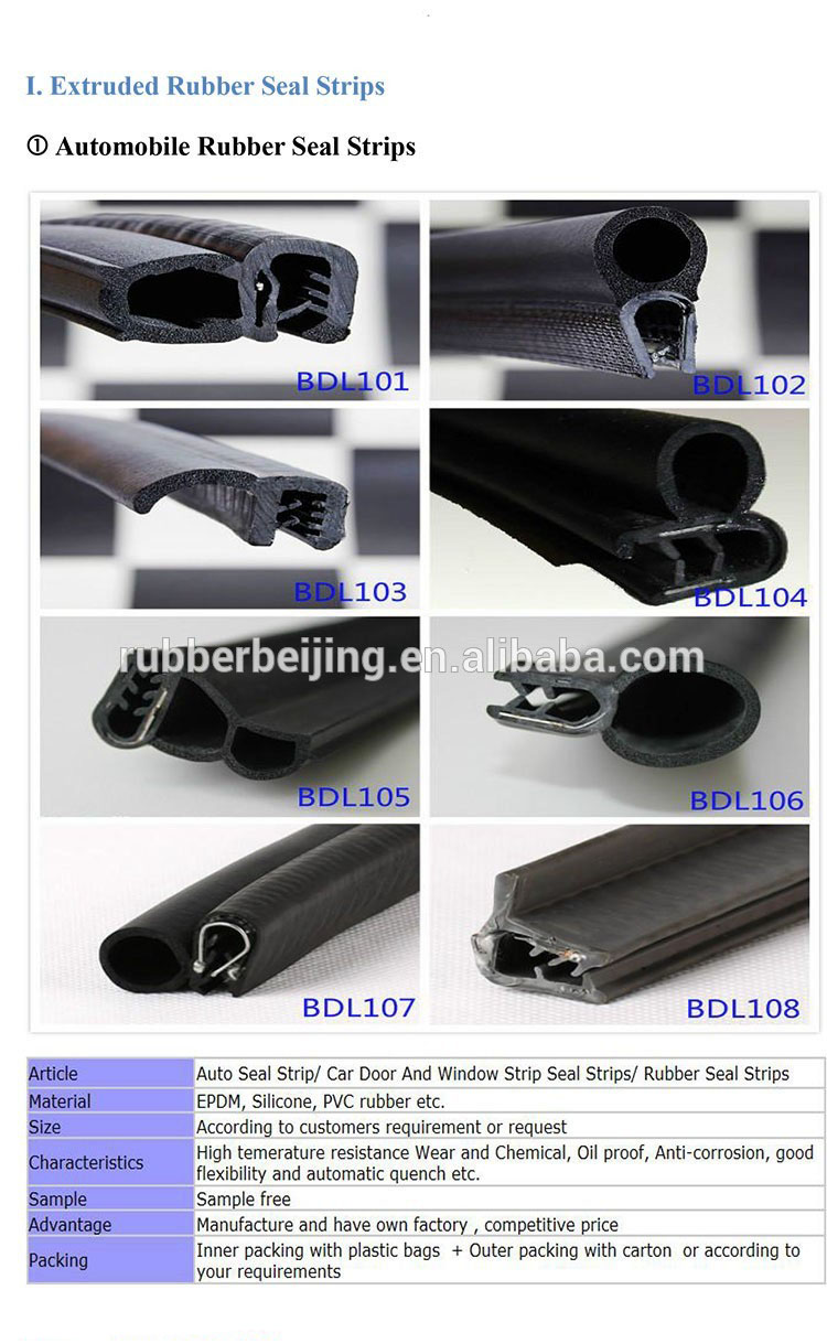 Silicone Vertical Bulb Trim Seal for Car Trunk Door Weatherstrip Repair by Customized