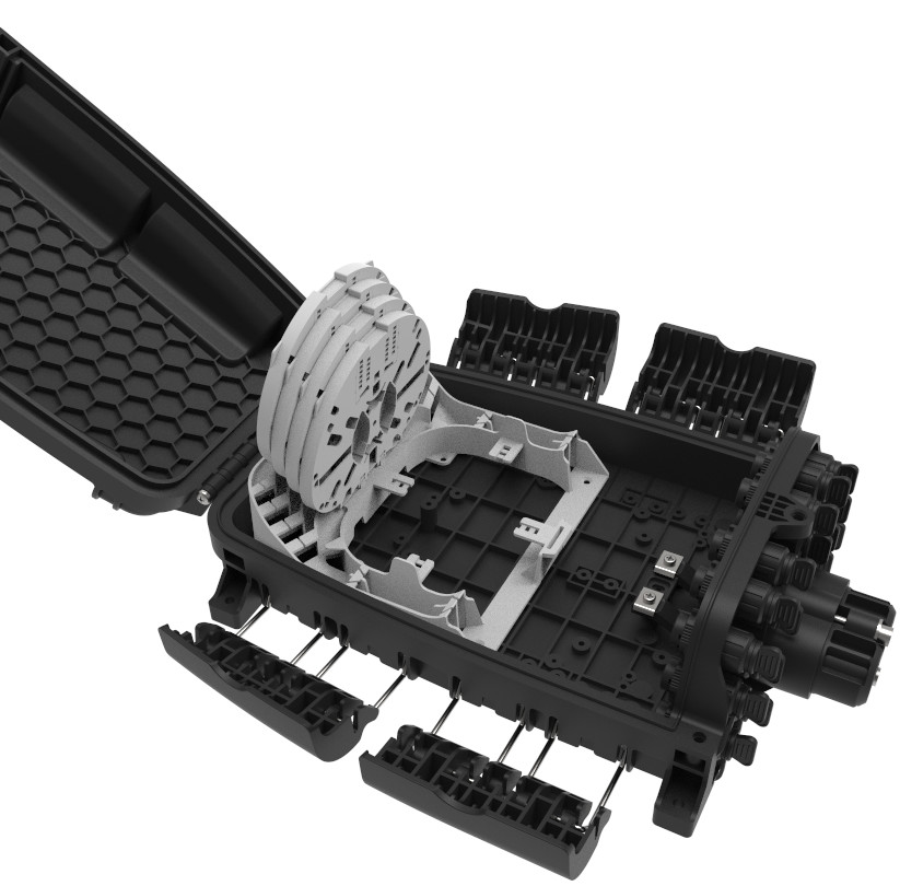 GFS-16QX-1 Pre-connectorized Fiber Distribution Box IP68 378*255*116mm 96cores max16 pre-connected adapter aerial-mount