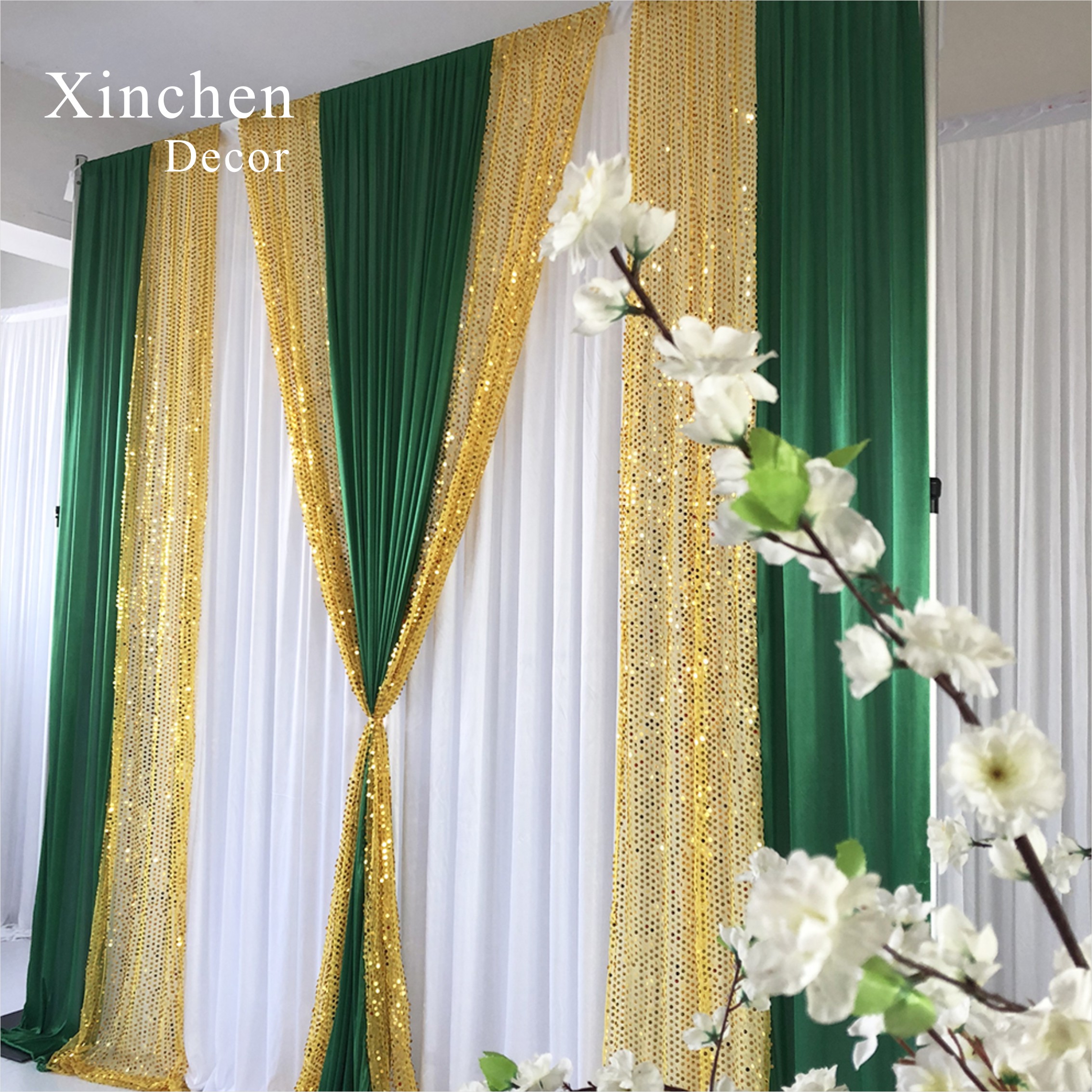 SX-388 Wholesale drape cloth curtains valance for wedding stage backdrop
