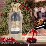 Burlap Wine Bags With Sheer Window, Hessian Cloth Bottle Gift Bags With