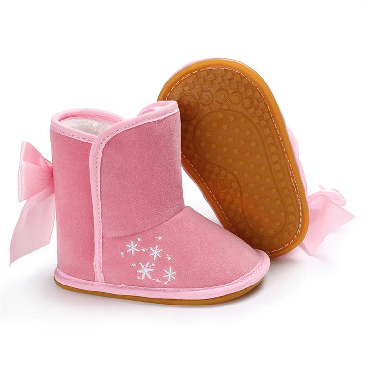 New arrived Rubber sole Bowknot 0-18 months infant Walking baby boots