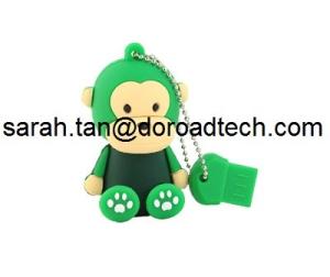 Quality Original A Grade Chipset Customized Cute Monkey PVC Cartoon USB Flash Drives wholesale