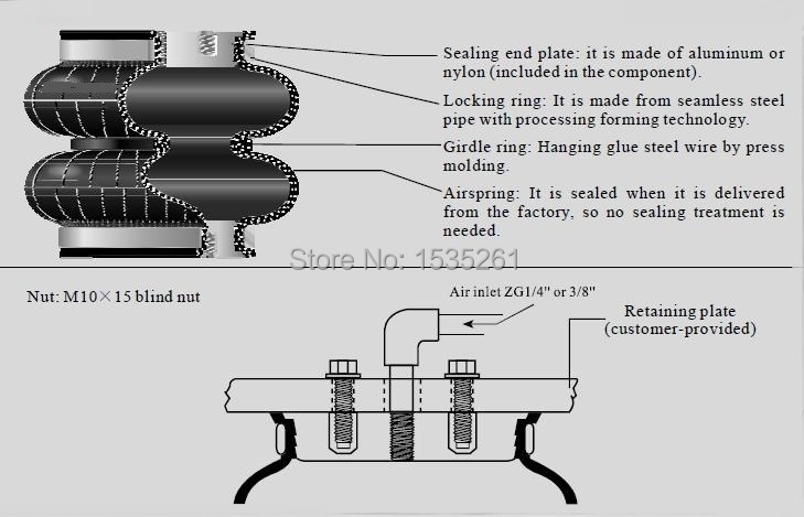 PCBR Rubber Air Suspension Spring Air Bellow SN120140-C