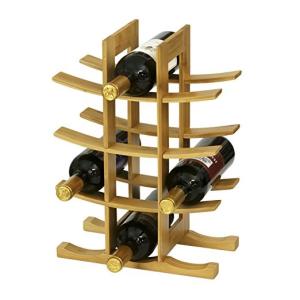 Quality 12 Bottles natural bamboo home made wine storage rack wholesale