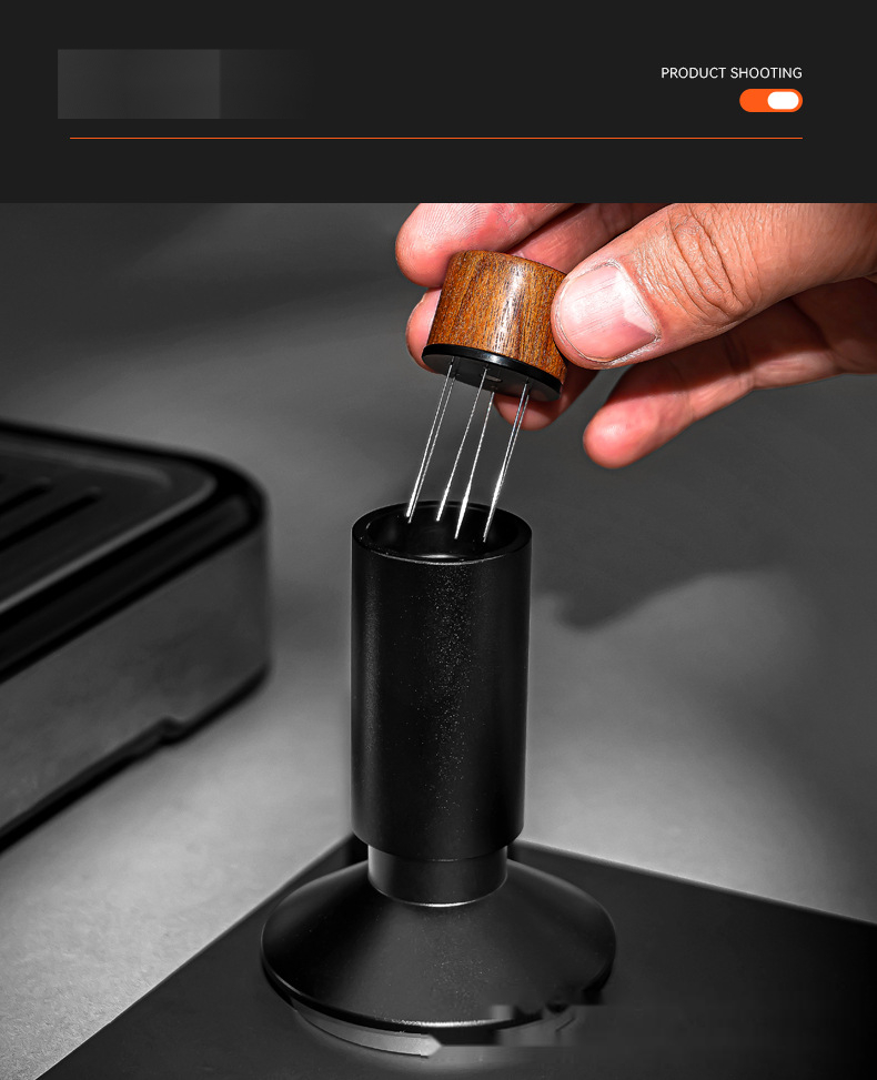 Wooden Constant Pressure Coffee Tamper Stirrers Needle Distributor Espresso WDT Tools